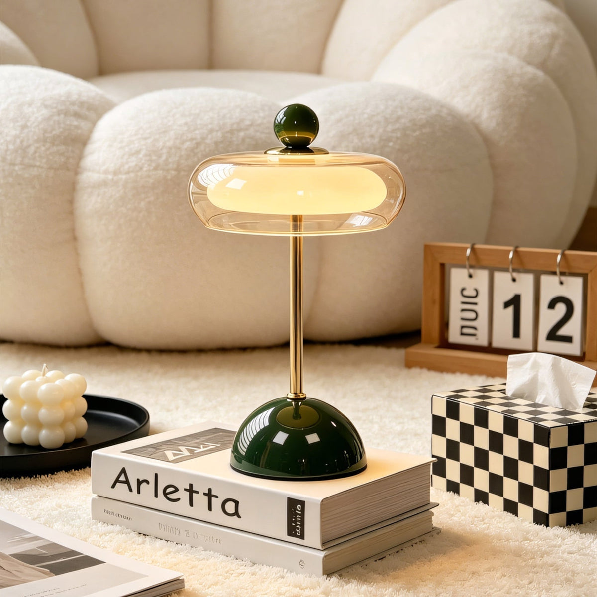 Quorren art-deco glazen tafellamp