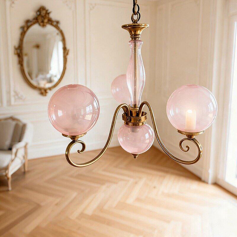 Gegoten messing globehanglamp