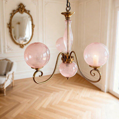 Gegoten messing globehanglamp