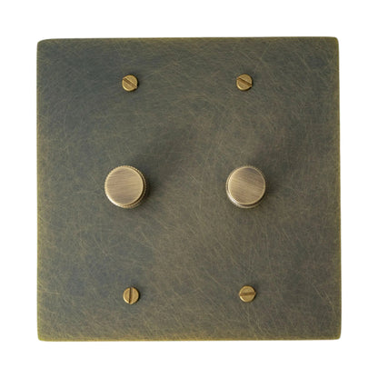 Bellardo vintage messing draaidimmer met 2 schakelaars