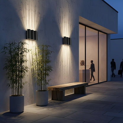 Ondaria Wave aluminium wandlamp voor omhoog en omlaag gericht licht