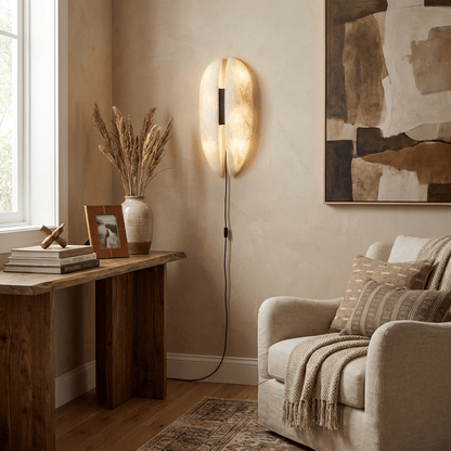 Alabaster wandlamp met stekker