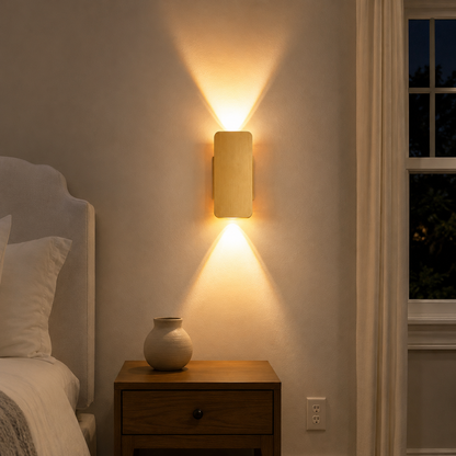 Rechthoekige metalen led-wandlamp