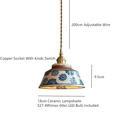 Rustieke keramische hanglamp Tessaly