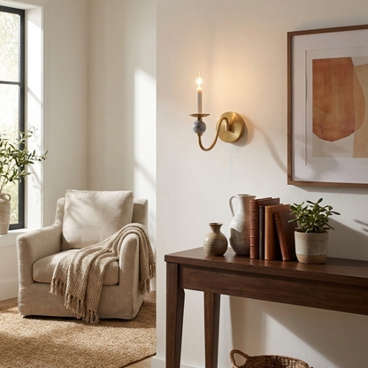 Wandlamp met marmeren bol