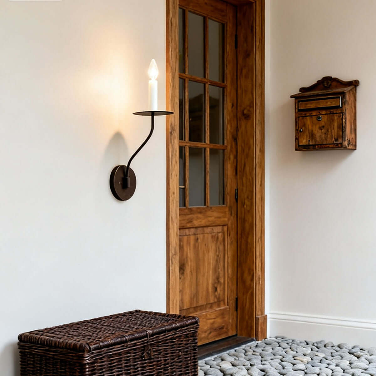 Messing wandlamp in kandelaarstijl