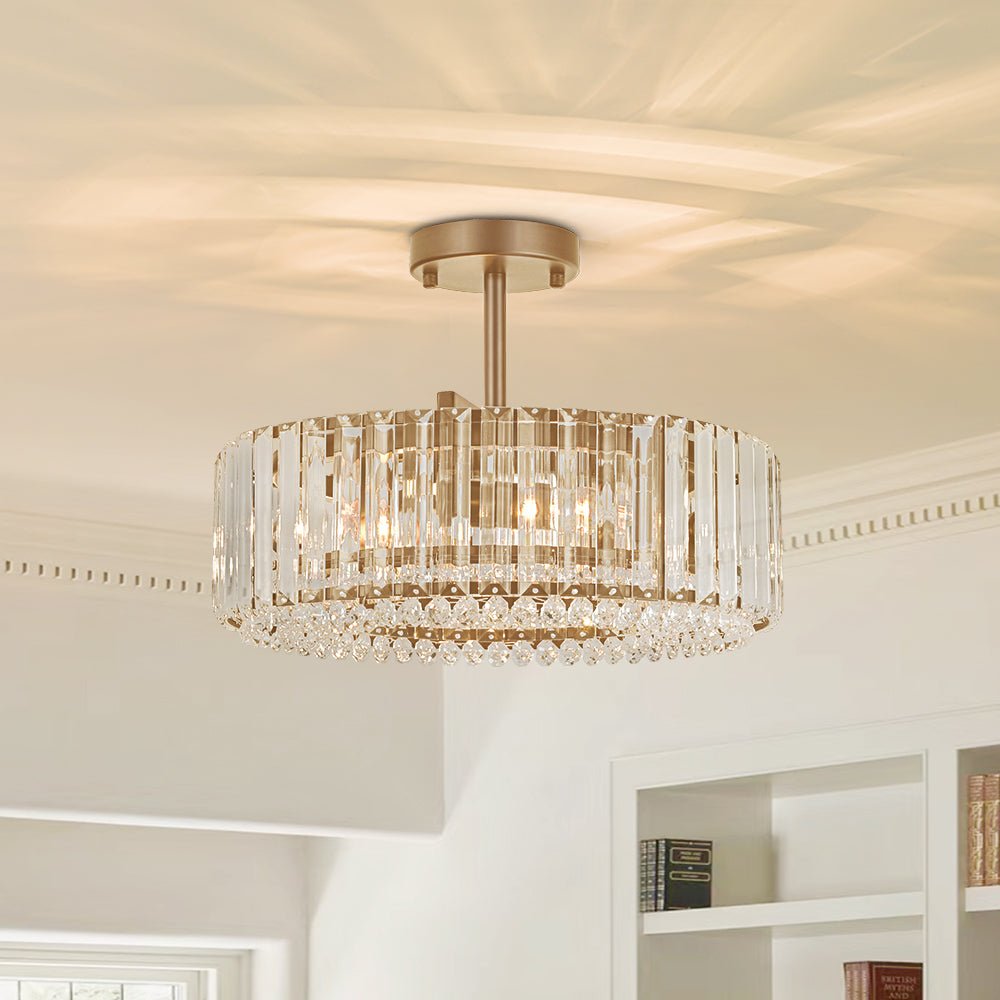 Glamoureuze gesneden kristallen plafondlamp