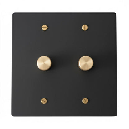 Bellardo vintage messing draaidimmer met 2 schakelaars
