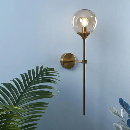 Velmira mid-century wandlamp met glazen bol