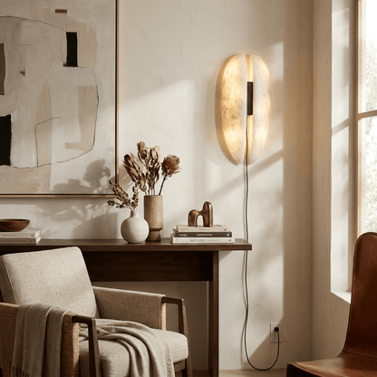 Alabaster wandlamp met stekker