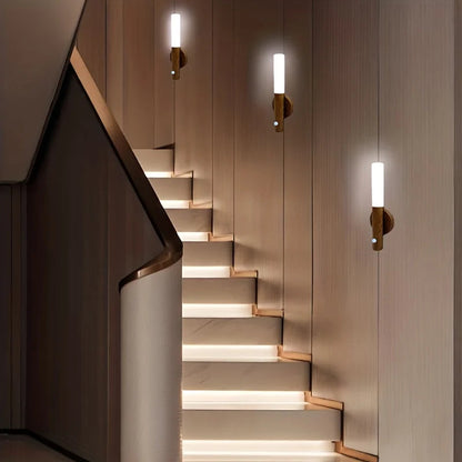 Oakmira minimalistische houten wandlamp met bewegingssensor