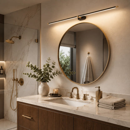 Verstelbare wandlamp met stang voor de kaptafel