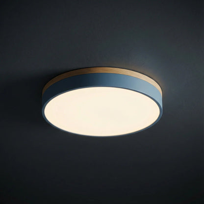 Lumbra minimalistische houten plafondlamp voor vlakke montage