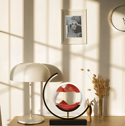 Sandveil minimalistische aluminiumtafel lamp met zandkunst