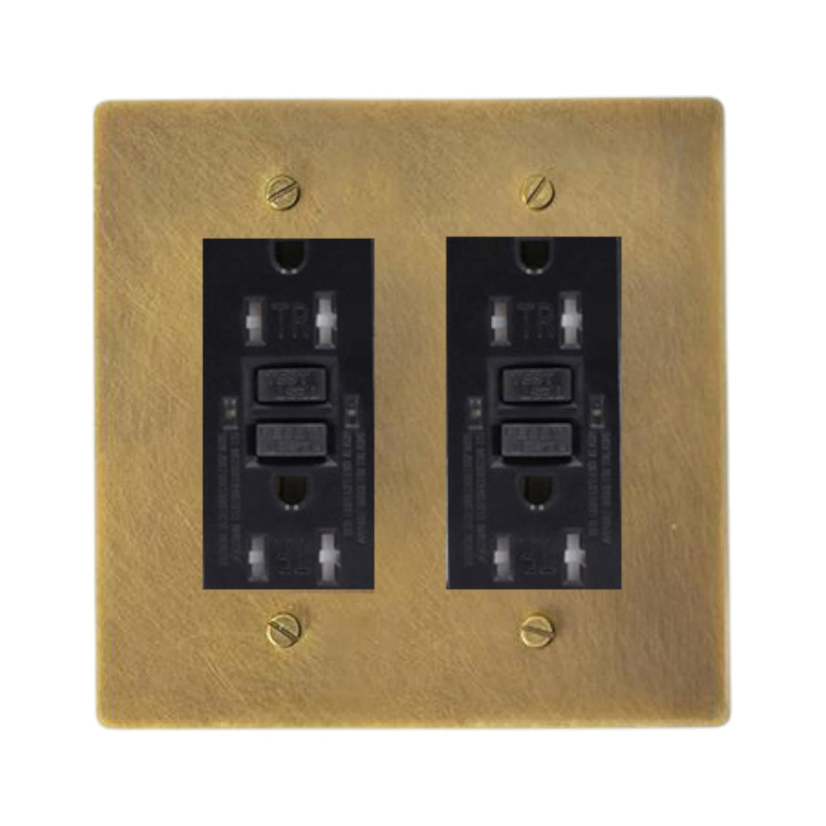 Galveno Vintage massief messing stopcontact met 2 aansluitingen