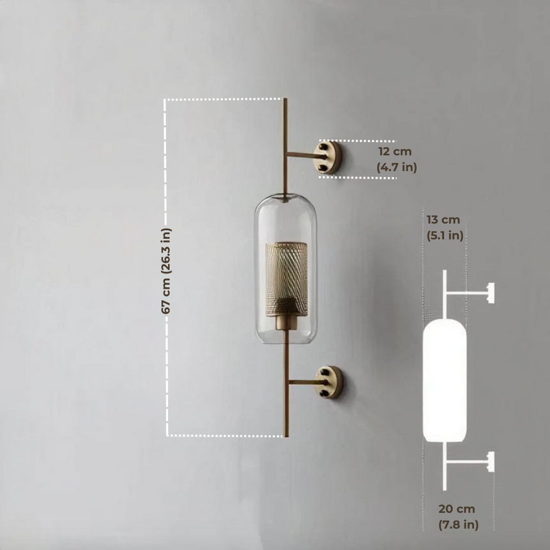 Serenova retro glazen wandlamp