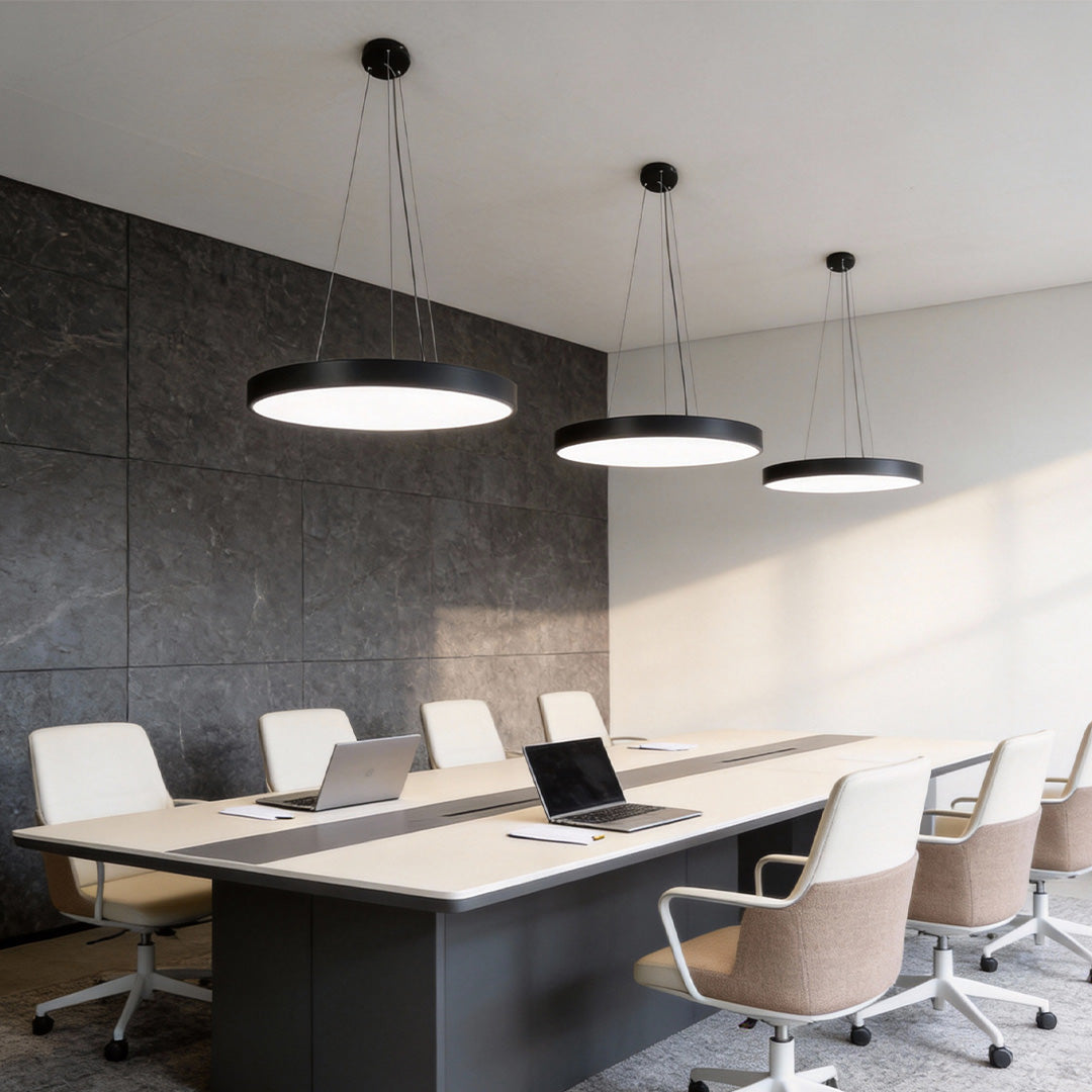 Ronde hanglamp met metalen ring