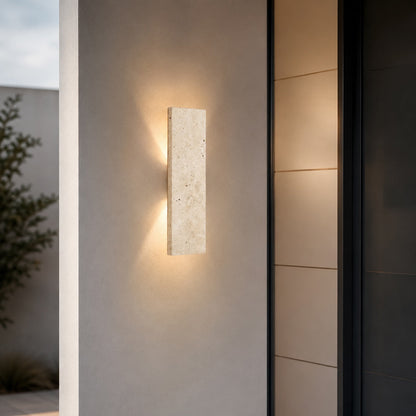 Travertijnen stenen wandlamp