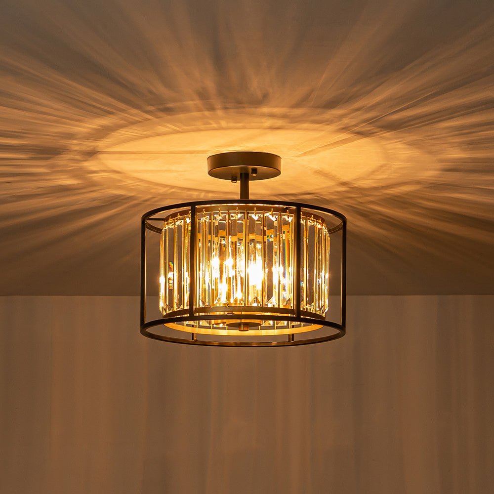 Kristallen plafondlamp met open frame