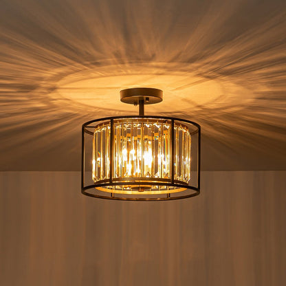 Kristallen plafondlamp met open frame