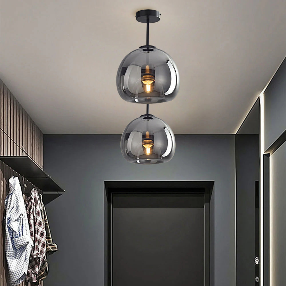 Velsora moderne koperen glazen plafondlamp