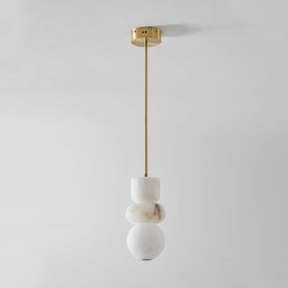 Gestapelde albasten hanglamp