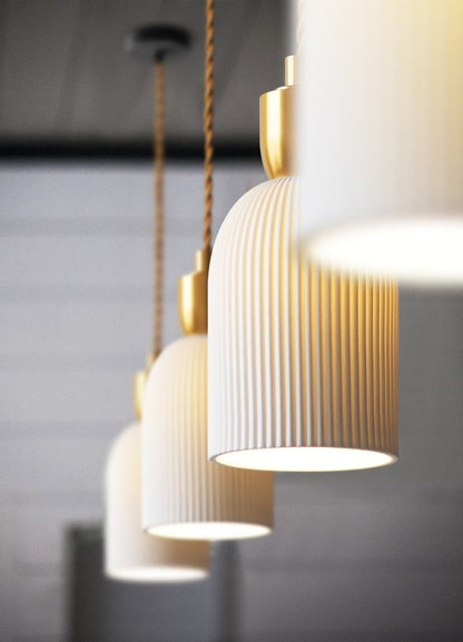 Geribde keramische koperen hanglamp