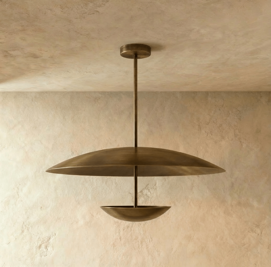 Brede metalen schijfhanglamp