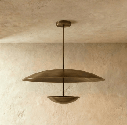 Brede metalen schijfhanglamp