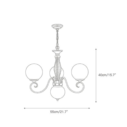 Gegoten messing globehanglamp