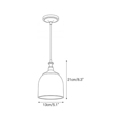 Hanglamp met albasten belvormige kap