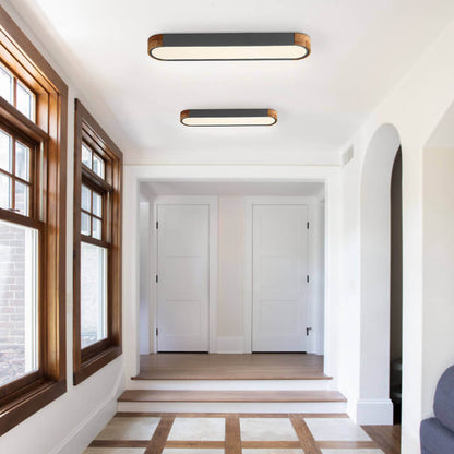 Ovalyn minimalistische ovale houten led-plafondlamp