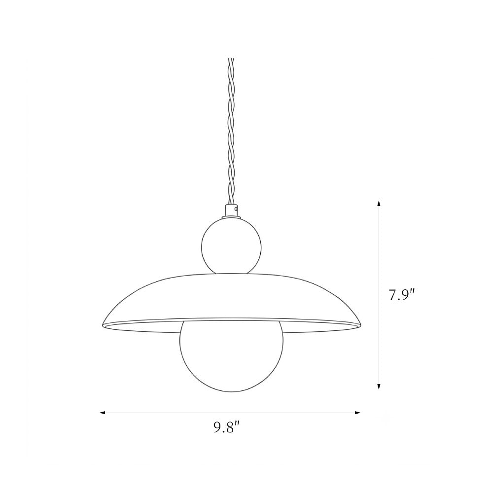 Messing hanglamp met albasten bol
