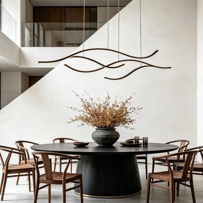 Hanglamp met vloeiende lintvorm en ledverlichting