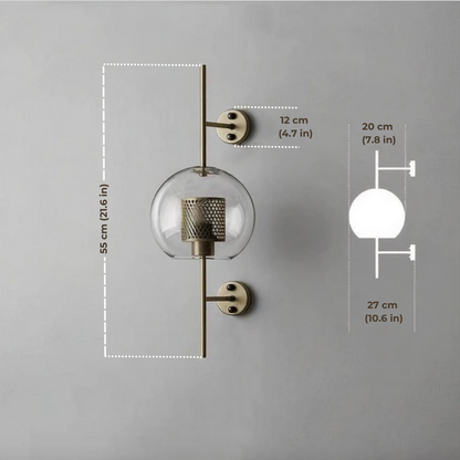 Serenova retro glazen wandlamp
