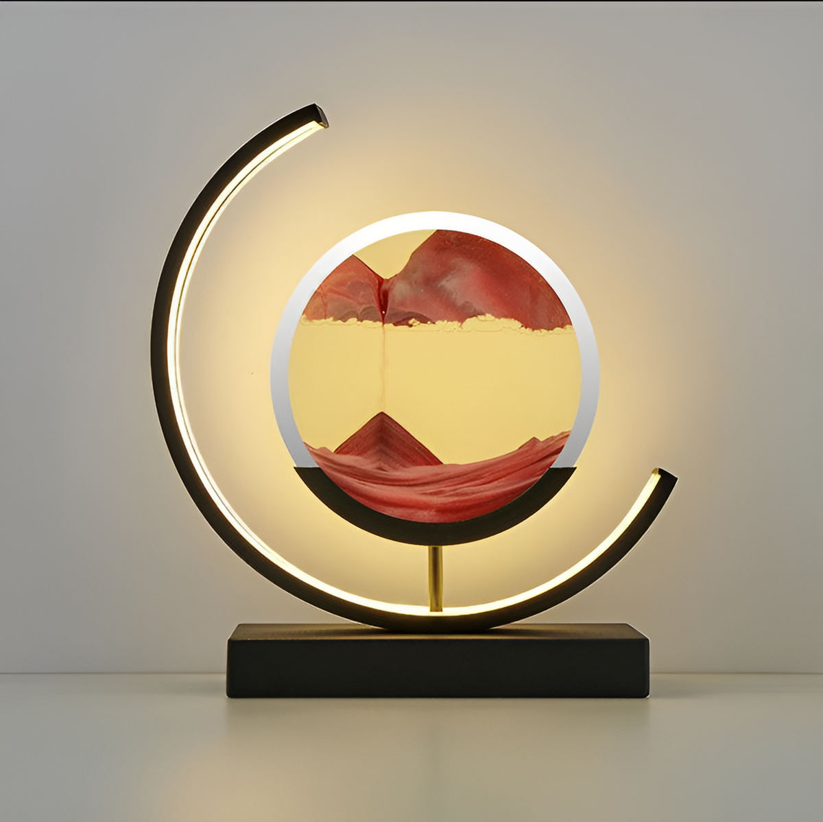 Sandveil minimalistische aluminiumtafel lamp met zandkunst