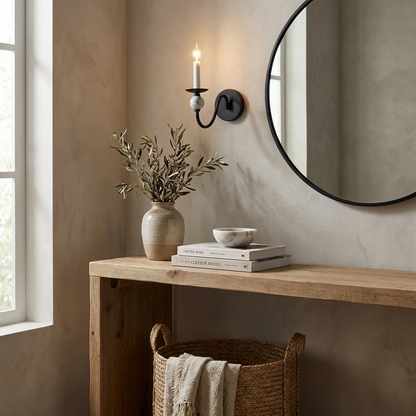 Wandlamp met marmeren bol