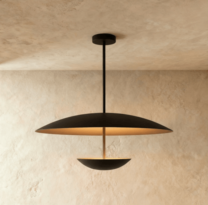 Brede metalen schijfhanglamp