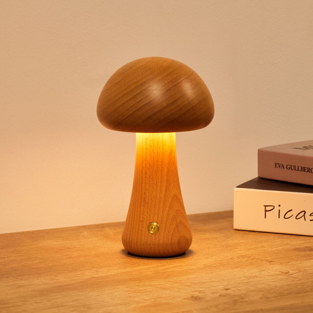 Fungara Scandinavische houten tafellamp