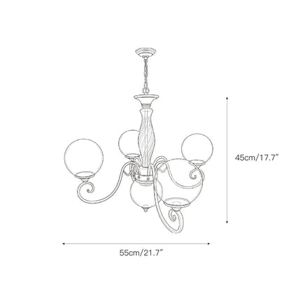 Gegoten messing globehanglamp