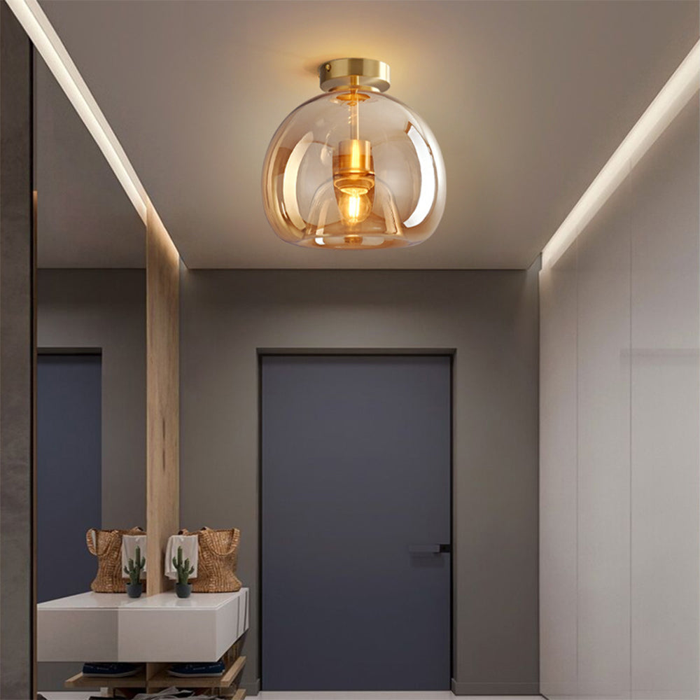 Velsora moderne koperen glazen plafondlamp