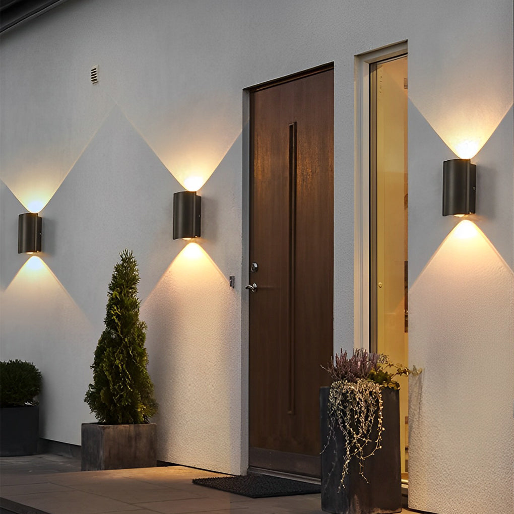 Golfvormige led-buitenwandlamp