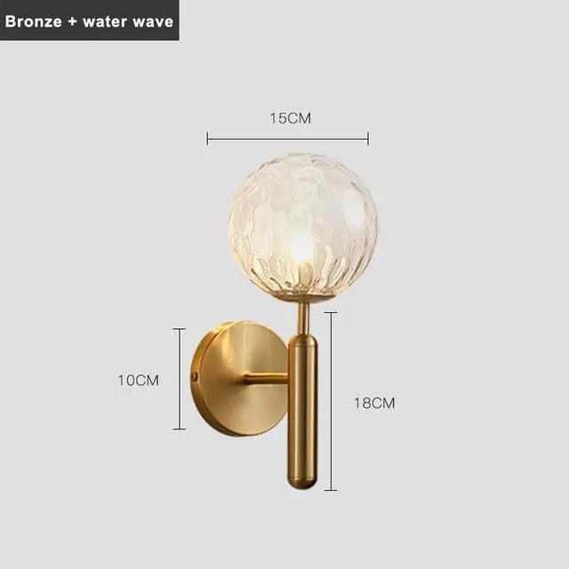 Ophira moderne wandlamp met glazen bol