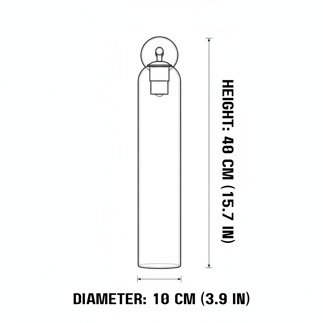 Lumessa minimalistische glazen cilindervormige wandlamp