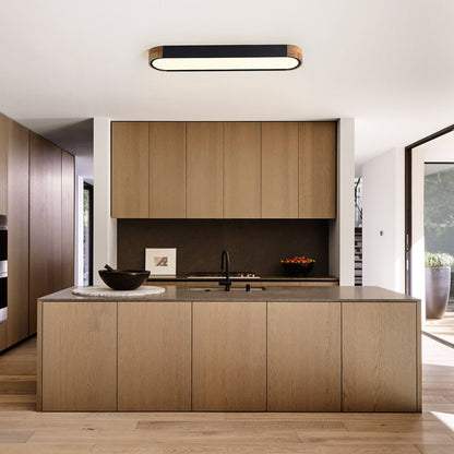Ovalyn minimalistische ovale houten led-plafondlamp