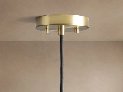 Hanglamp met bolvormige glazen kap met luchtbelletjes