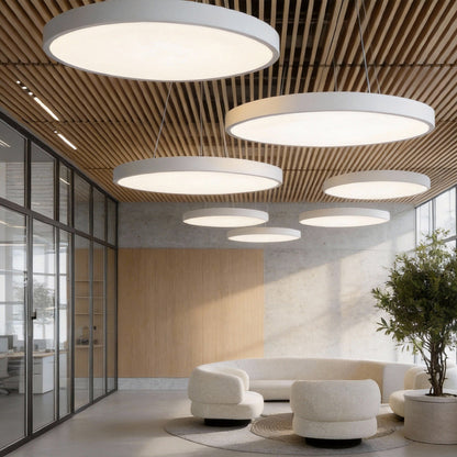 Ronde hanglamp met metalen ring