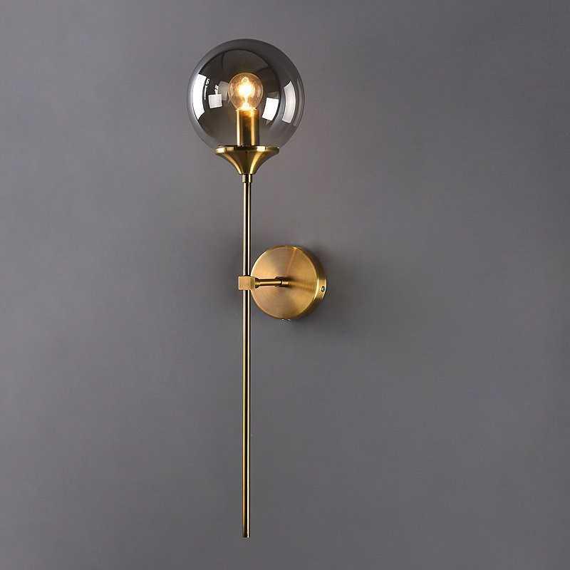 Velmira mid-century wandlamp met glazen bol