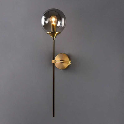 Velmira mid-century wandlamp met glazen bol