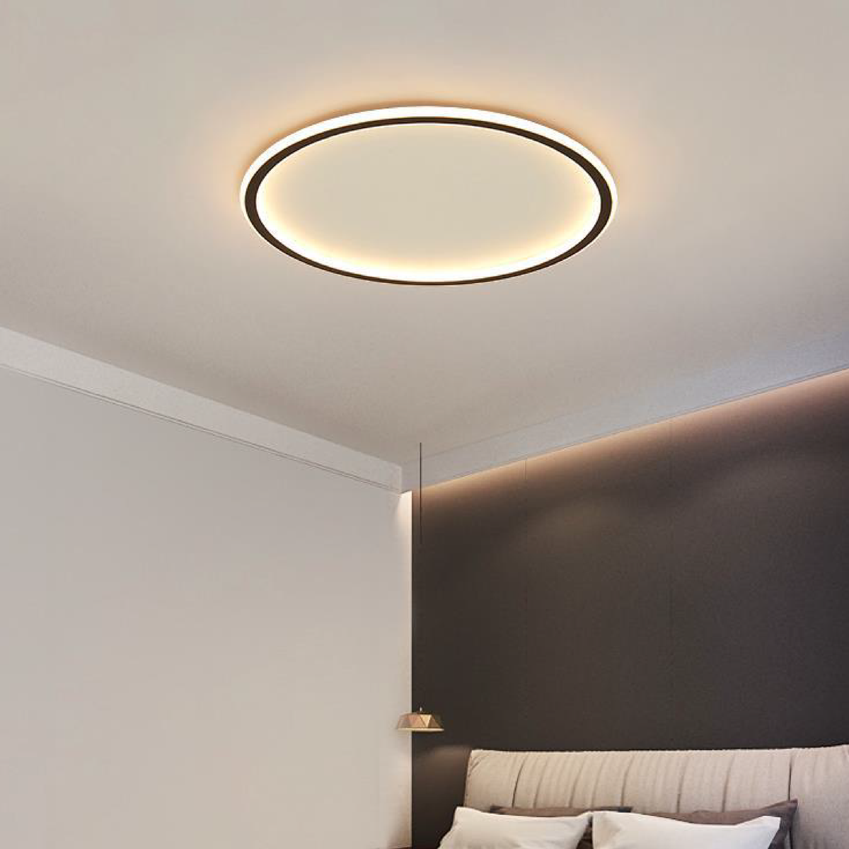 Solvane Scandinavische plafondlamp van aluminium, vlak gemonteerd